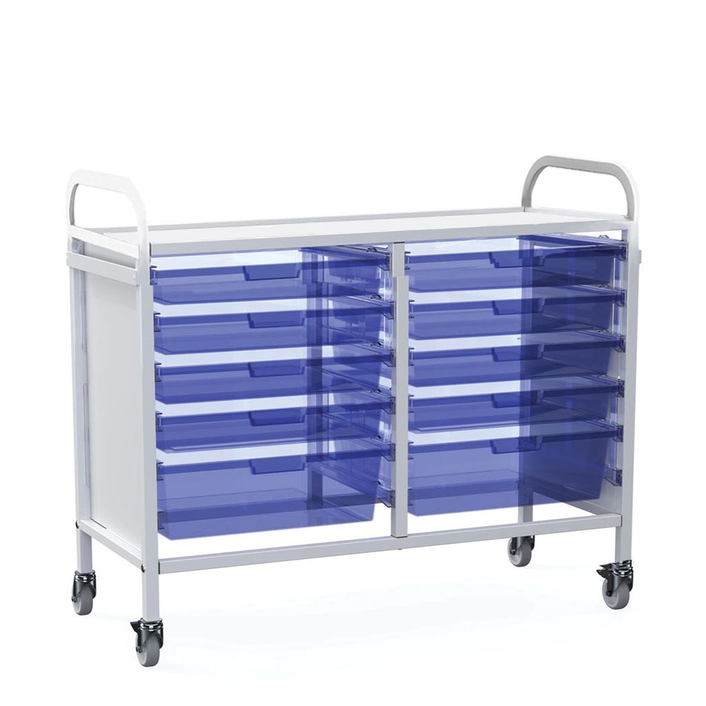 Shuttleworth Wide Double Medical Storage Trolley - 