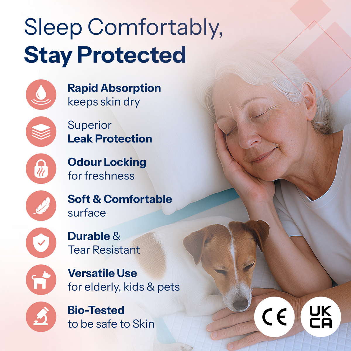 Omnitex XXL Disposable Bed Pads 4000ml w Full Adhesive strips - 150cm x 80cm - Pack of 15 - 