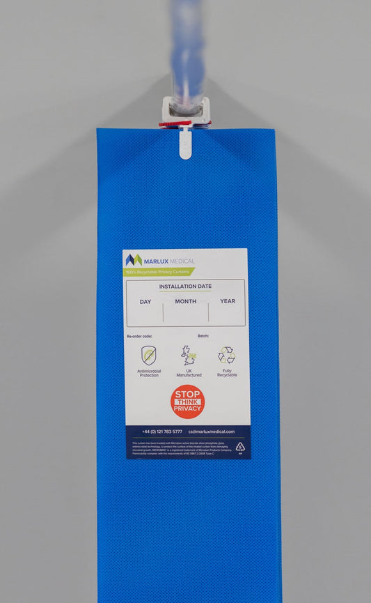 4.2M x 1.95M Fast-Fit Anti-Bac Curtains - Hospital Blue - Single - 