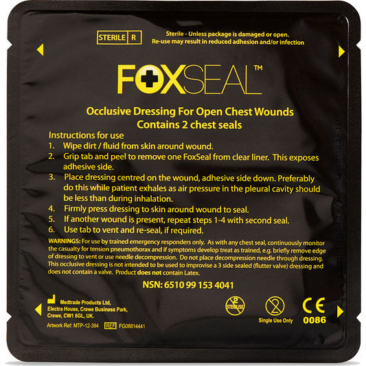 Foxseal Occlusive Chest Seal - Twin Pack