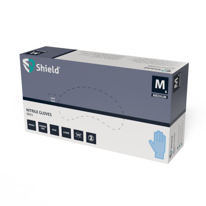 Shield Blue Powder Free Nitrile Gloves