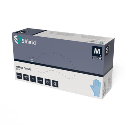 Shield Blue Powder Free Nitrile Gloves
