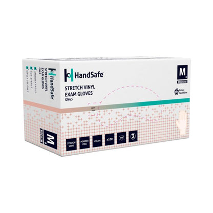 Handsafe P/F Stretch Vinyl Gloves - Box of 100