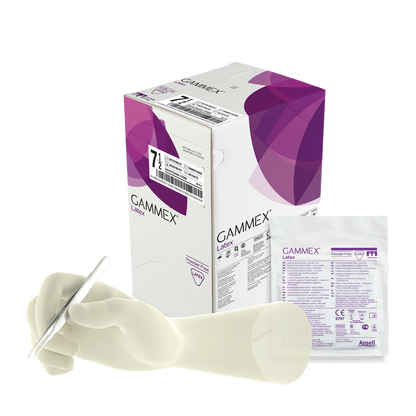 GAMMEX Latex Moisturizing Latex - Powder-Free Surgical Glove x 50 Pairs - 