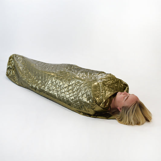 THERMARMOUR Emergency Blanket with tape, 2m x 1.5m - Olive Green - 