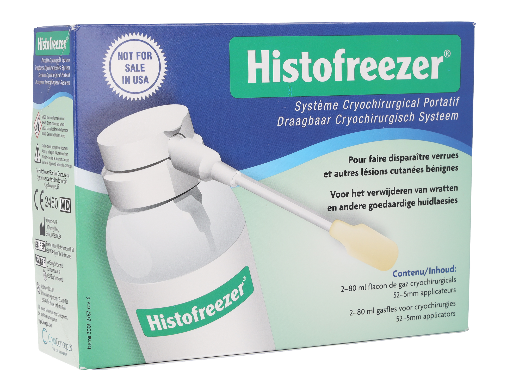 Histofreezer Portable Cryosurgical System - 5mm x 52 Standard Applicators - 2 x 80ml Bottles - Histofreezer