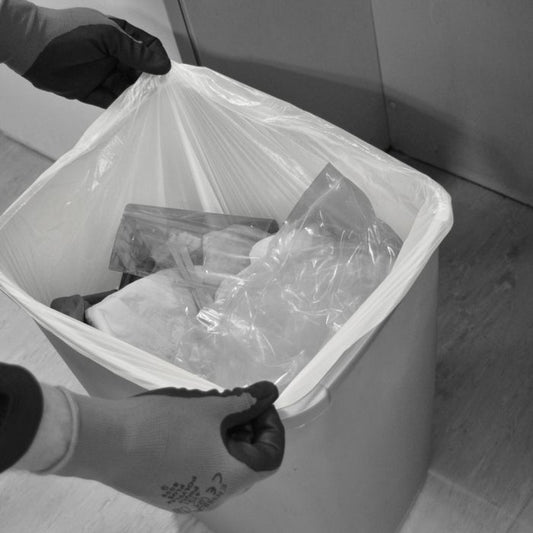 HSQBL White Medium Duty Square Bin Liners in a Pack (30L) Qty100 - 