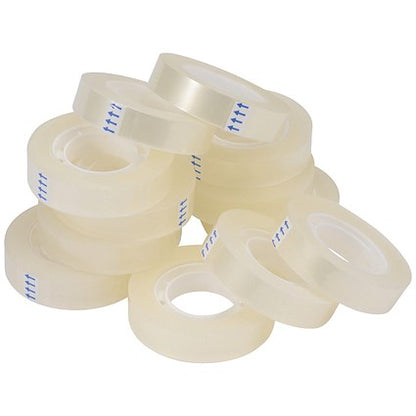 Q-Connect Easy Tear Tape Rolls, 12mm x 66m (12 Pack)  - 