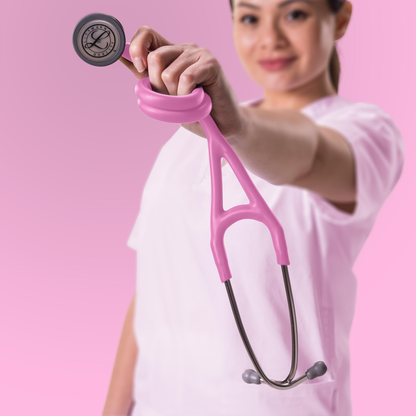 Littmann Cardiology IV Diagnostic Stethoscope: Satin Navy Rose Pink Tube 6159C - Stainless Steel Chestpiece with 27" Rose Pink Satin Finish Tube for Added Comfort, Flexibility and Cleanability