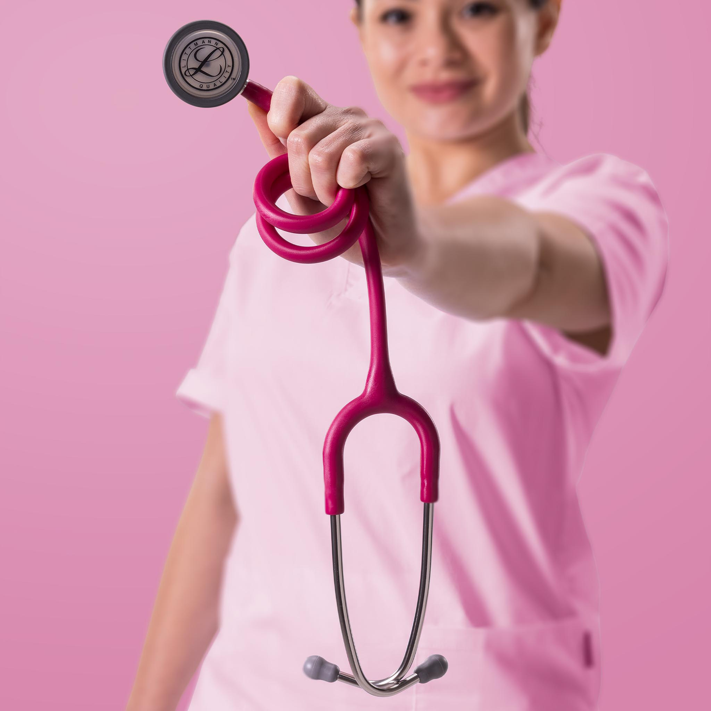 Littmann Classic III Monitoring Stethoscope: Satin Raspberry Tube 5648C - Stainless Steel Chestpiece with 27" Raspberry Satin Finish Tube for Added Comfort, Flexibility and Cleanability