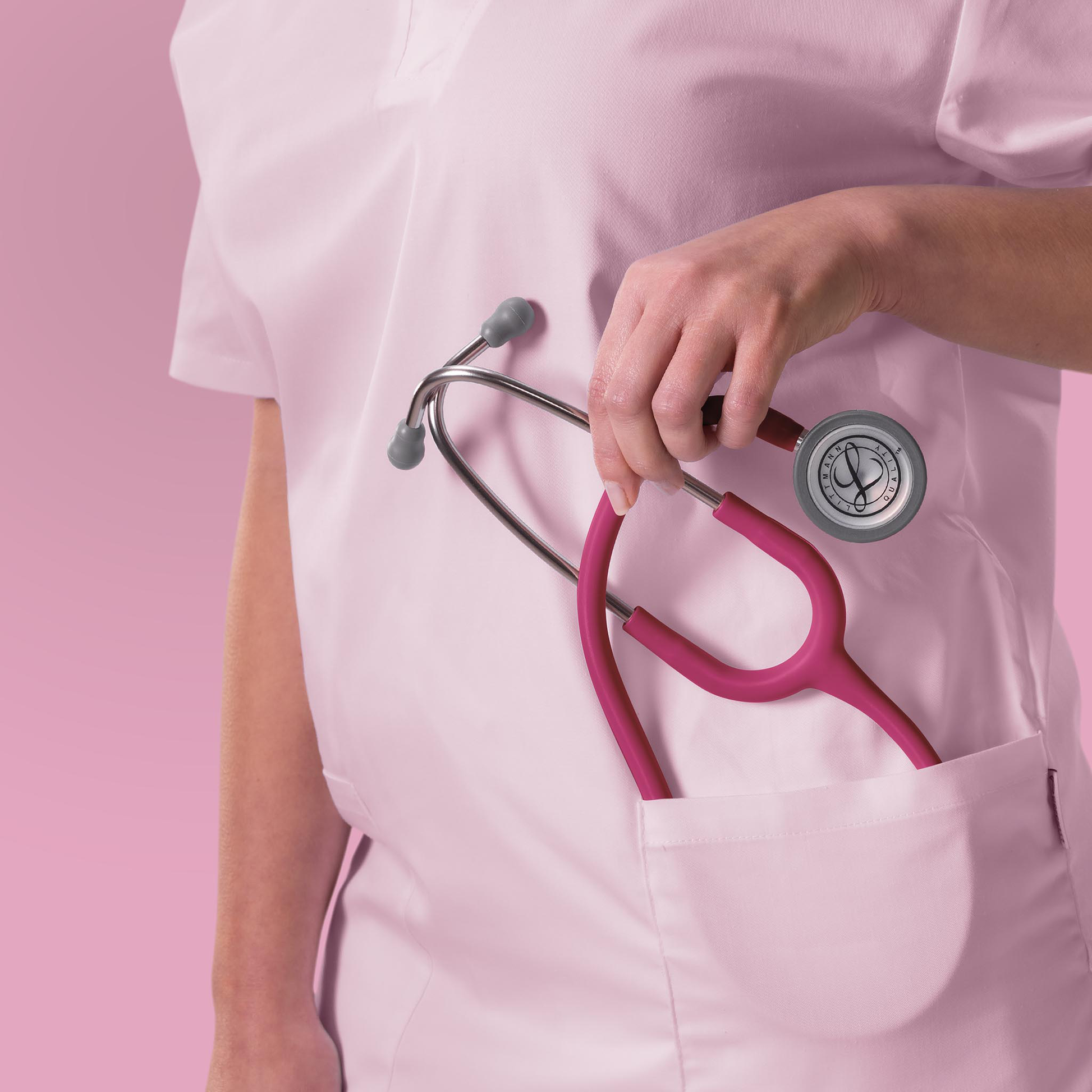 Littmann Classic III Monitoring Stethoscope: Satin Raspberry Tube 5648C - Stainless Steel Chestpiece with 27" Raspberry Satin Finish Tube for Added Comfort, Flexibility and Cleanability