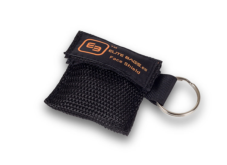 Key Ring CPR Mask Bag - Black - 