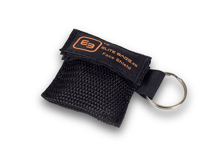 Key Ring CPR Mask Bag - Black - 