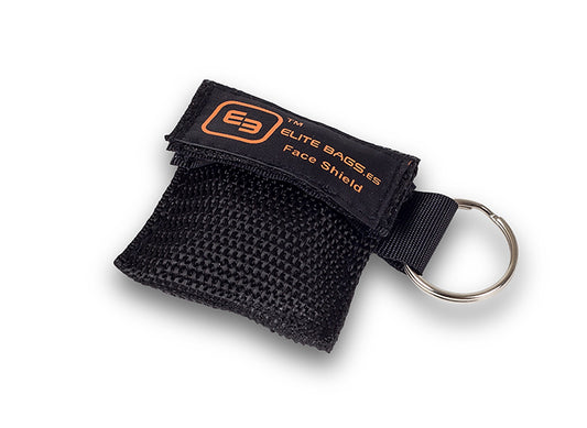 Key Ring CPR Mask Bag - Black - 