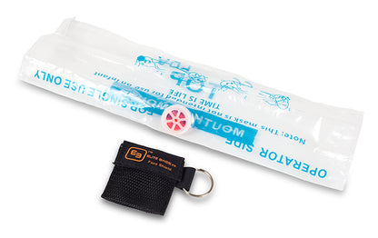 Key Ring CPR Mask Bag - Black - 