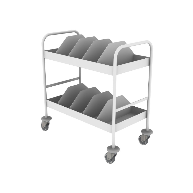 Shuttleworth Medical Records Trolley with 2 Shelves & 8 Dividers - Shuttleworth