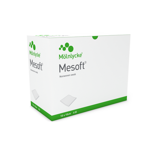 Mesoft 30 gsm Non-sterile Nonwoven Swabs 10cm x 10cm - Pack of 100