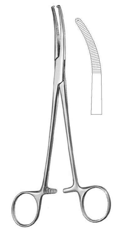 Mikulicz Peritoneal Forceps - 1:2 Teeth Curved - 