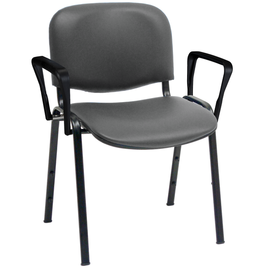 Henley Black Frame Chair with Arms - Cobalt Black - 