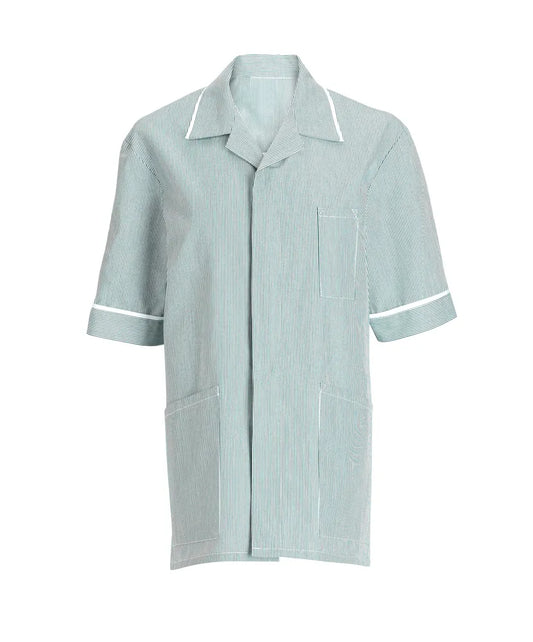 Men's Stripe Tunic - Aqua with White Trim - Alexandra