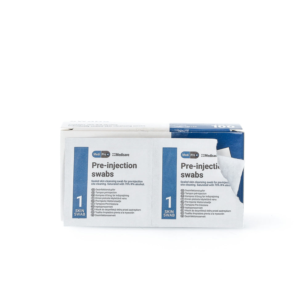MediPro 70% Alcohol IPA Pre-Injection Swabs x 100 – Medisave UK