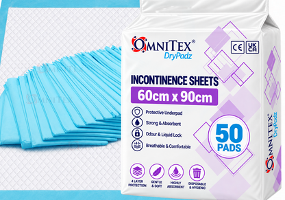 Omnitex DryPadz Disposable Bed Pads - Pack of 50 - 