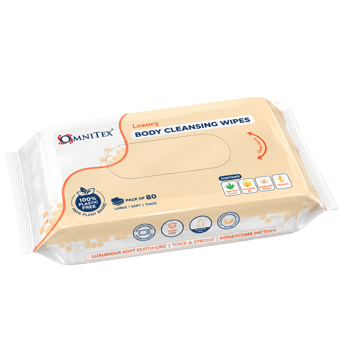 Omnitex Body Cleansing Wipes - Pack of 80 - 