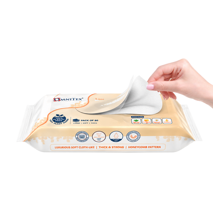 Omnitex Body Cleansing Wipes - Pack of 80 - 