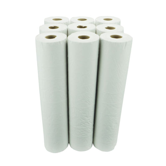 Hygiene Couch Rolls White 50m 2-Ply - Case of 9 Rolls - 