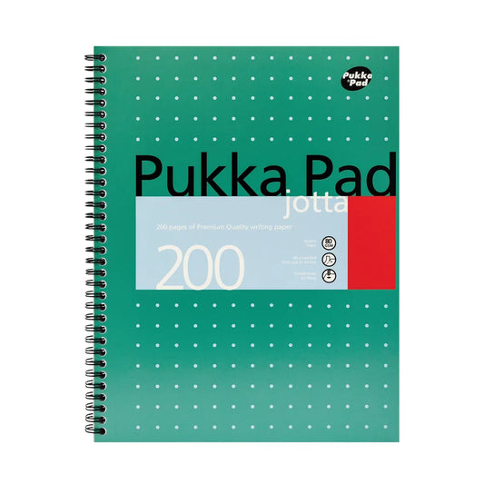 Pukka Pad Ruled Wirebound Metallic Jotta Notebook 200 Pages A4 (Pack of 3) - Vow