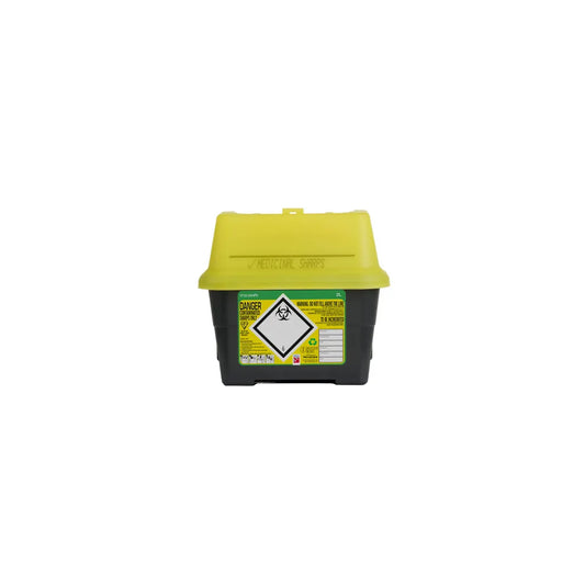 Sharpsafe® 2L Grey Sharps Bin - Yellow Lid