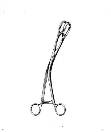 Pruesmann Uterine Elevating Forceps with Rubber Inserts - 