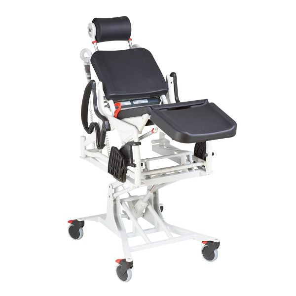 Manual Tilting Shower Chair Commode (150kg) - Fixed Height, Inc Seat with Hygiene Opening, Bucket Device & Bucket - Electric