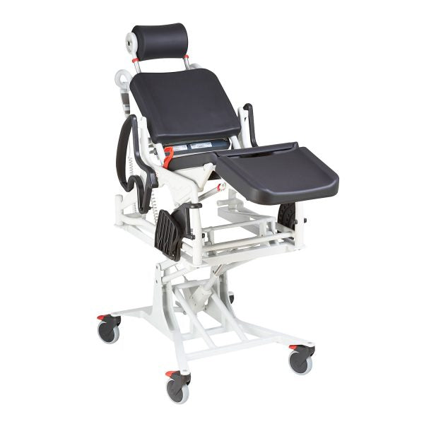 Manual Tilting Shower Chair Commode (150kg) - Electric Adjustable Height, Inc Seat without Hygiene Opening - Medi-Plinth