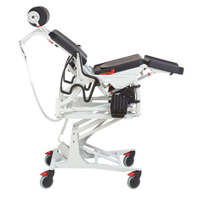 Manual Tilting Shower Chair Commode (150kg) - Hydraulic Adjustable Height, Inc Seat with Hygiene Opening, Bucket Device & Bucket