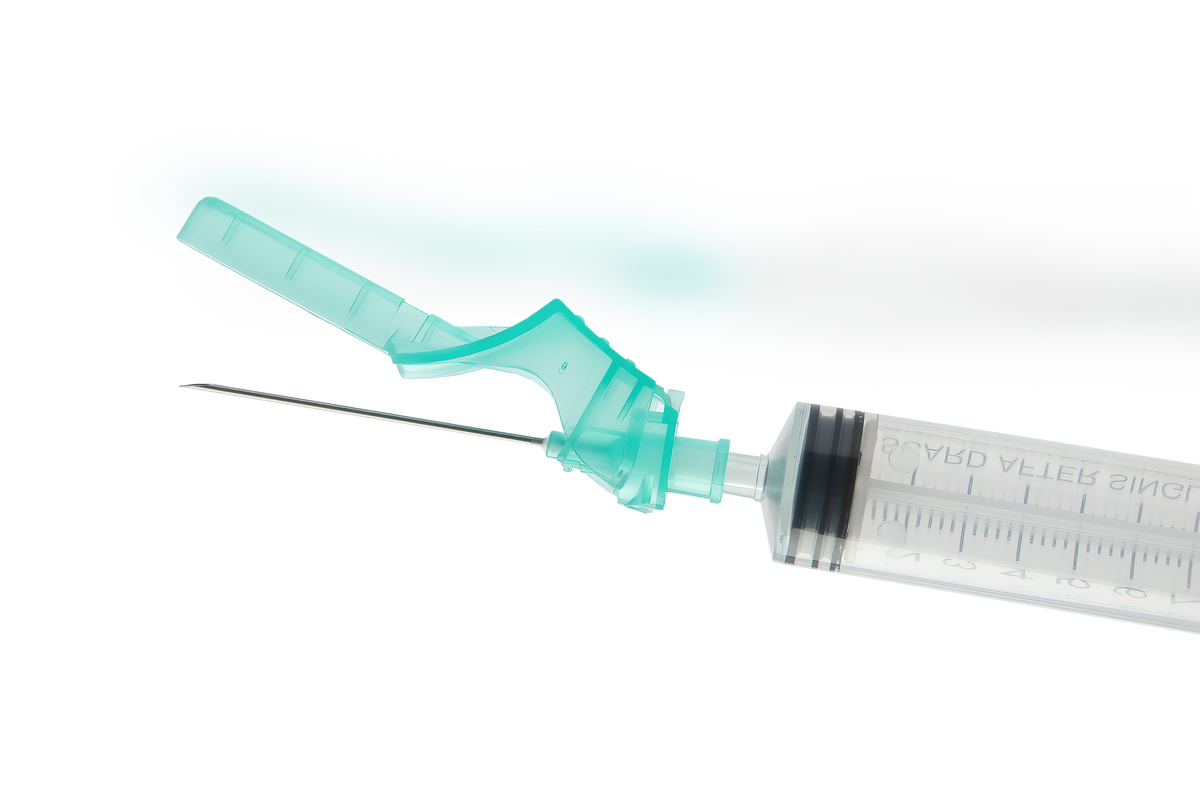 Green Injection Terumo AGANI Safety Hypodermic Needle - 21G, Green, 1.5
