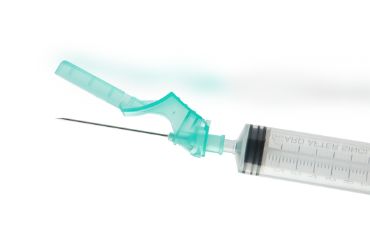 Terumo AGANI Safety Hypodermic Needle - 21G, Green, 1" - Box of 100 - 