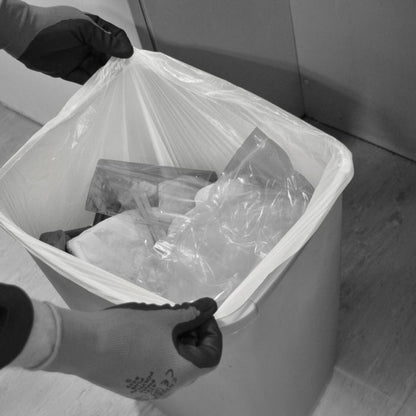 SQBL White Light Duty Square Bin Liners in a Pack (30L) Qty 100 - 