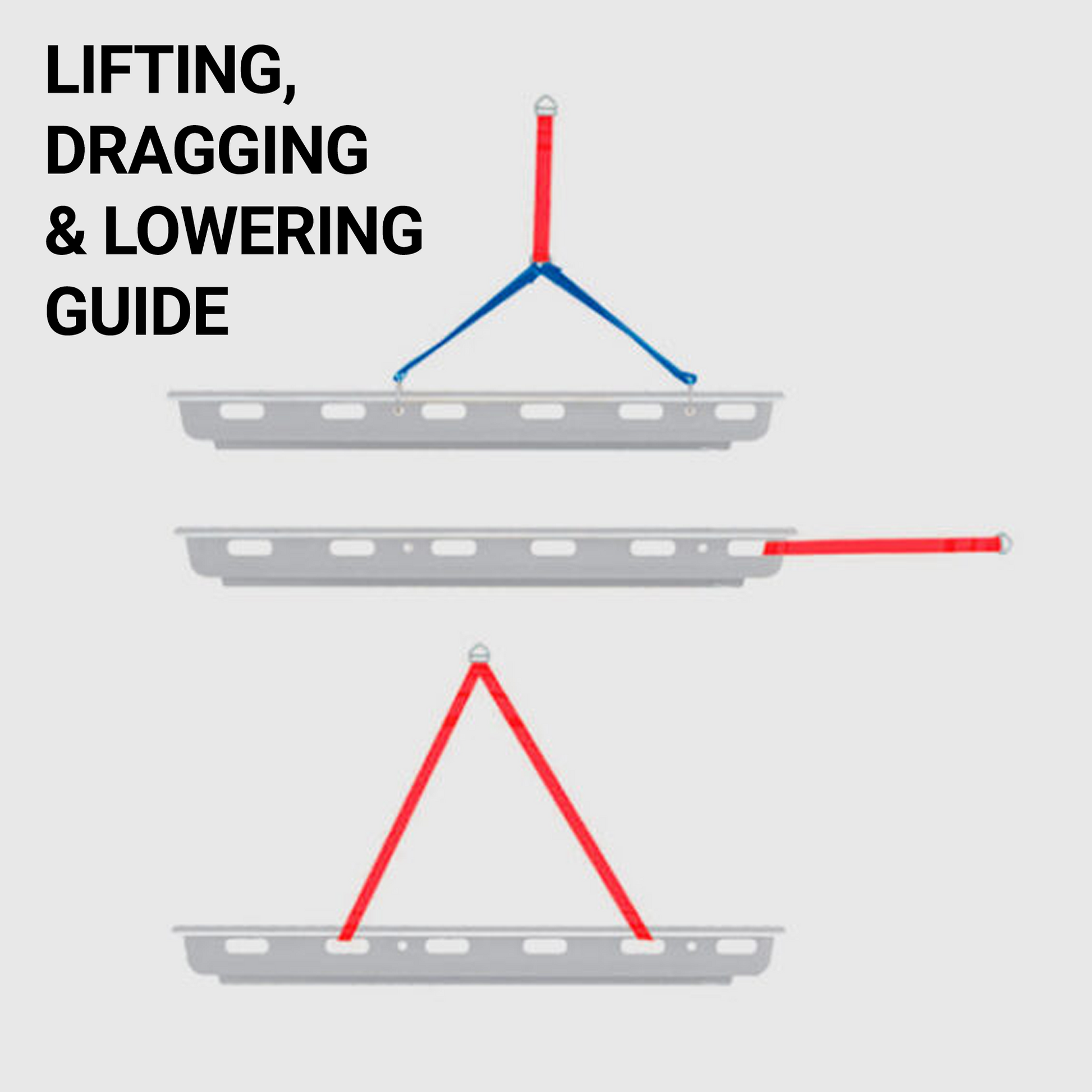 Lifting, dragging and lowering guide.