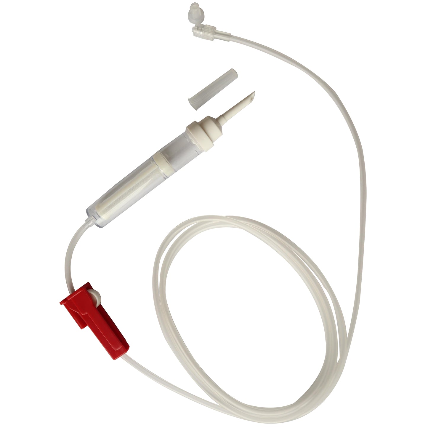 Gravity set, 180cm street tube, PVC, Hydrophobic Air Filter, 15µm AS, Spike M Fix Luer - Box of 100 - Smiths Medical