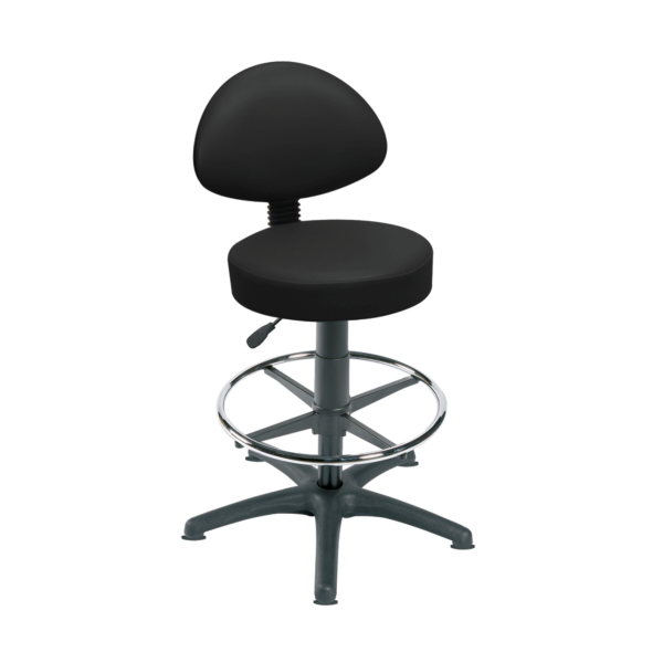 Sunflower High Level Gas-Lift Stool with Back Rest, Foot Ring & Glides - 