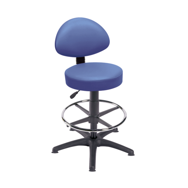 Sunflower High Level Gas-Lift Stool with Back Rest, Foot Ring & Glides - 