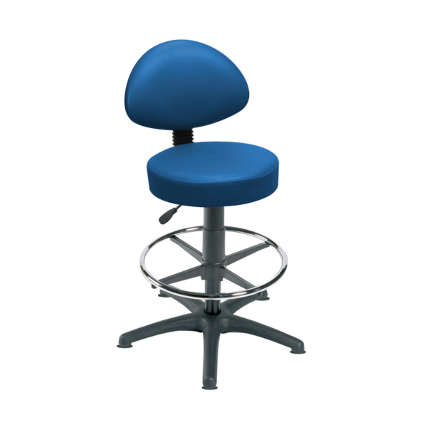 Sunflower High Level Gas-Lift Stool with Back Rest, Foot Ring & Glides - 