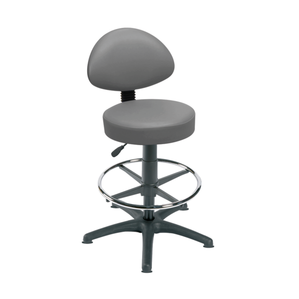 Sunflower High Level Gas-Lift Stool with Back Rest, Foot Ring & Glides - 