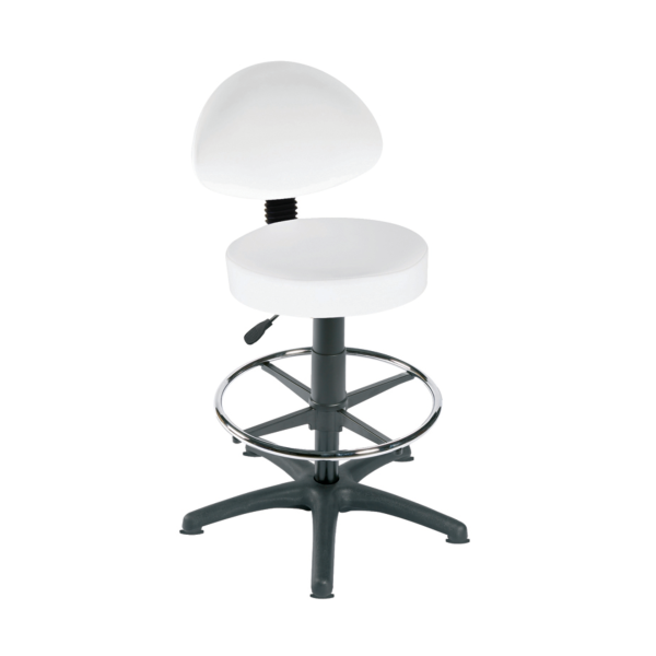 Sunflower High Level Gas-Lift Stool with Back Rest, Foot Ring & Glides - 