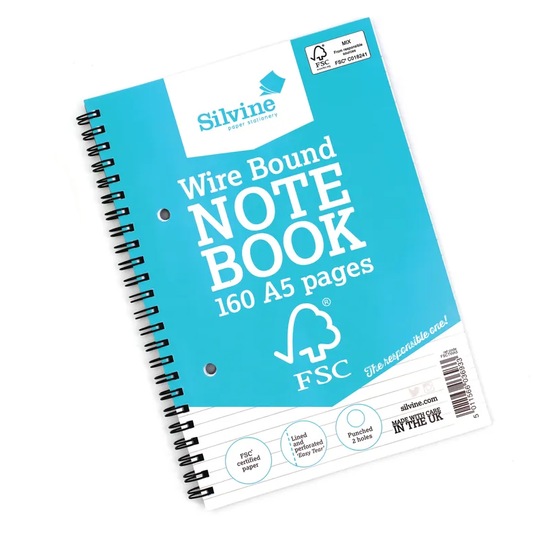 Silvine Everyday A5 Twin Wire Notebooks - Pack of 5 - Vow