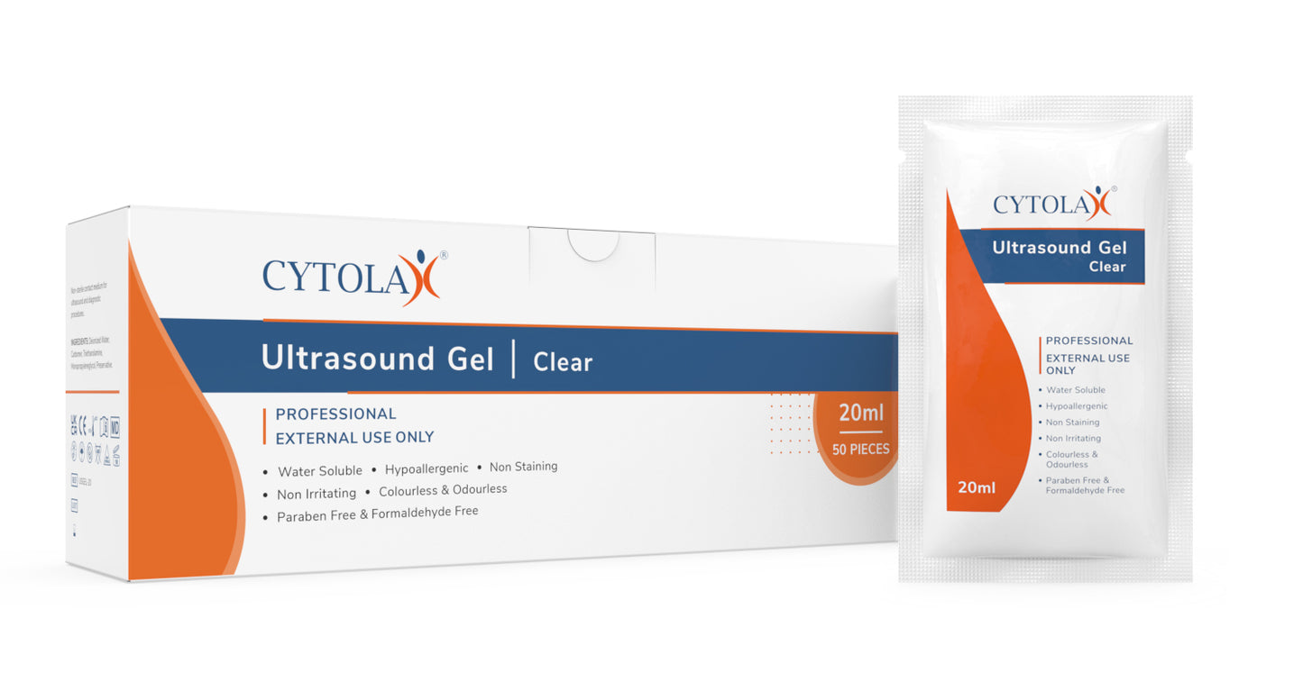 Cytolax Non-Sterile Thick Clear Ultrasound Gel - 20ml x 50 Sachets - Cytolax