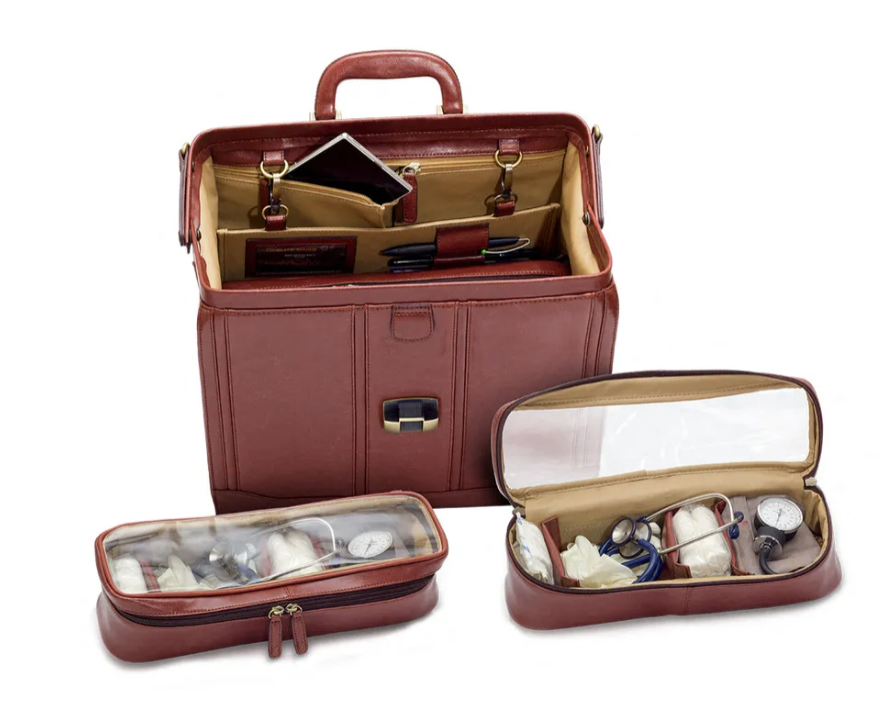 Elite Traditional Doctors Bag - Brown Leather