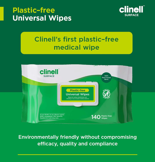 Clinell Universal Plastic Free Wipes - 140 wipes - 