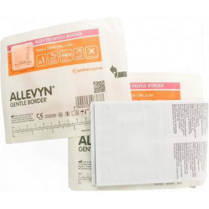 Allevyn Gentle Border Adhesive Foam Dressings (7.5 x 7.5 cm) - Box of 10